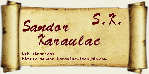 Šandor Karaulac vizit kartica